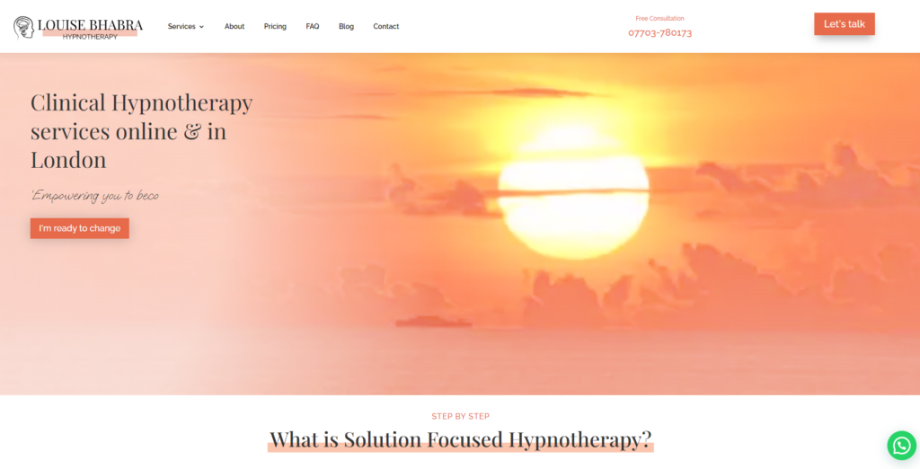 hypnotherapy website